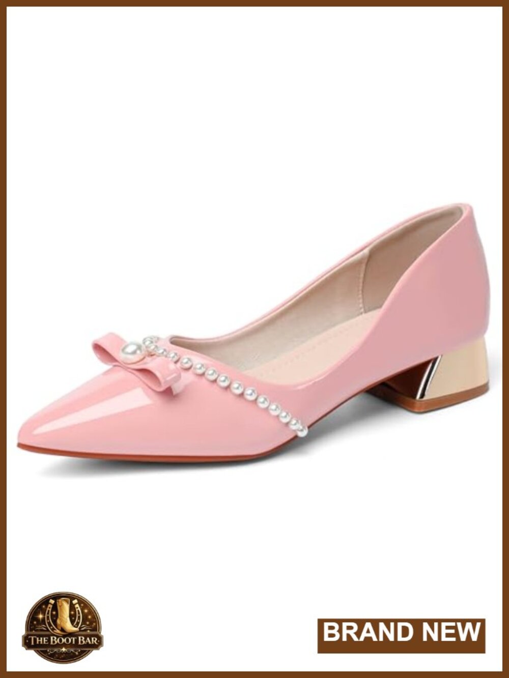 Low Block Chunky Heels Pointed Toe Work Pumps Slip on Comfort Dress Shoes - Picture 2 of 6